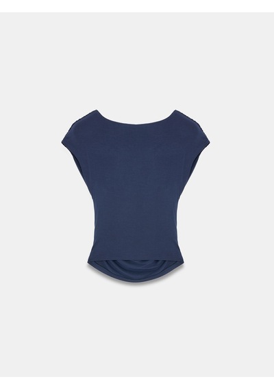 Dilvin 33157 Bra-free Drapeli V Yaka Top K.lacivert