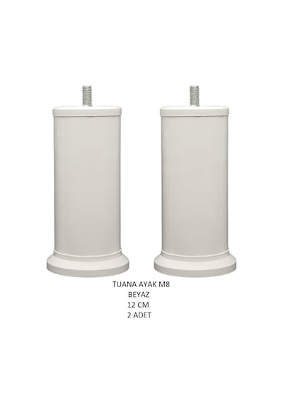 Tuana Ayak 12 cm M8 Cıvatalı Beyaz (2 Adet)