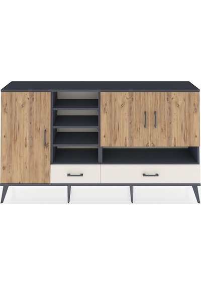 Arges Konsol 8 Raflı 2 Çekmeceli 3 Kapaklı 176x30x99 Antrasit-çam/aytaşı Atlas Çam/aytası - Antrasıt Arges Konsol 8 Raflı 2 Çekmeceli 3 Kapaklı 176x30x99 Antrasit-çam/aytaşı Atlas Çam/aytası - Antrasıt