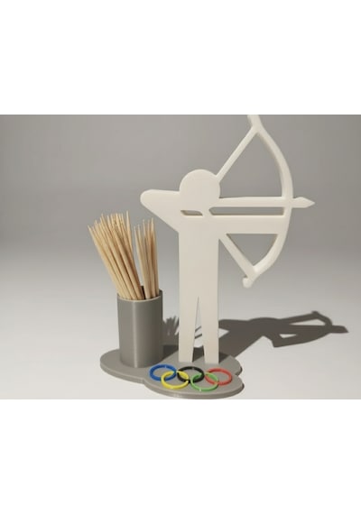 Okçu Figürlü Kürdanlık 3d Baskı 10 Cm Belirtilmemiş