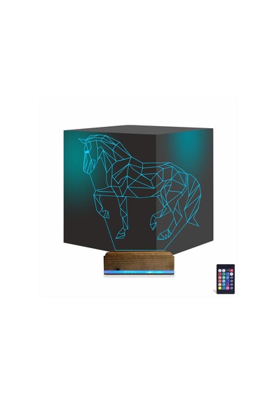 Luvivia At Tasarım Polygonal 3d Lamba - Masa Gece Lambası Şeffaf