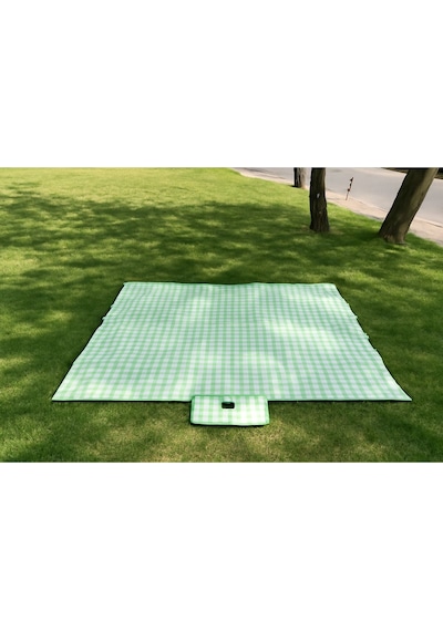 Pinterest Piknik Örtüsü 200x150 Cm Su Geçirmez Çift Katlı Kamp Ve Plaj Örtüsü Yeşil