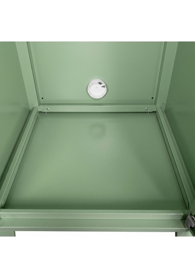 Alfafonet Ziglat Serisi Kilitli Metal Home Office Dolabı Cam Kapaklı Yeşil Ral 6018 450x1050x450 Mm
