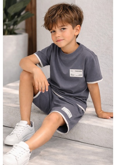 Beka Kids Erkek Çocuk Kısa Kollu Arma Detaylı Şort Ve Tişört Alt-üst İkili Takım Gri Beka Kids Erkek Çocuk Kısa Kollu Arma Detaylı Şort Ve Tişört Alt-üst İkili Takım Gri