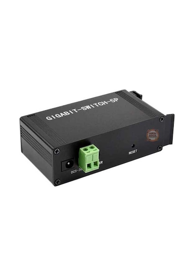 Gigabit Endüstriyel 5 Port Ethernet Switch - Dın Ray Montajlı