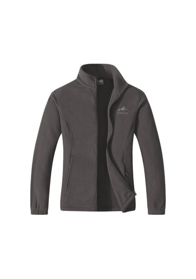 Genius Store Tam Fermuarlı Outdoor Tactical Unisex Polar Ceket Füme