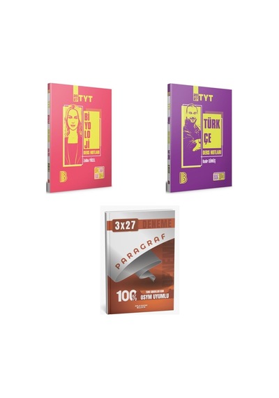 2027 2027 Benim Hocam Tyt Biyoloji + Türkçe Konu + Anla Kazan Paragraf Deneme 3'lü Set