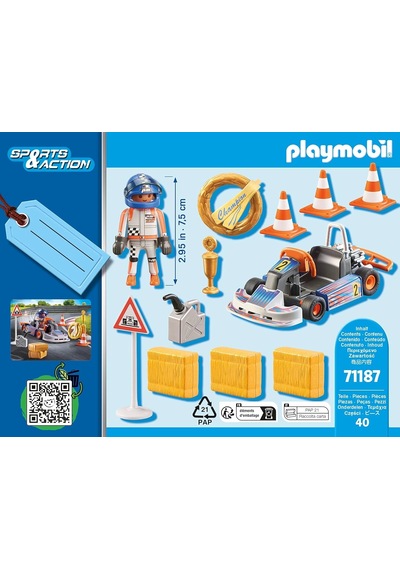 Playmobıl Sports&action 71187 Yarış Arabası, Zafer Çelengi Ve Daha Birçok Aksesuar Parçası İle, 4 Ya