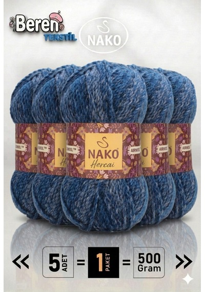 Hercai-5'li Paket Renk : 7449 - 100gr/156m - Hırka, Kazak, Atkı, Bere, Patik İpi