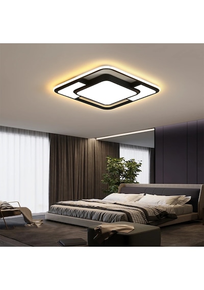 Işık Karesi Tavan Lambası,modern Led Aydınlatma Siyah