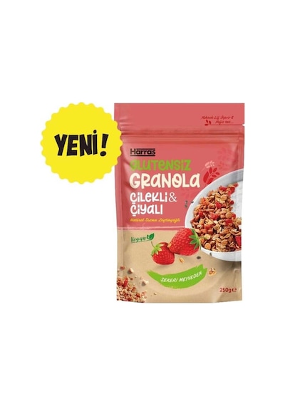 Çilekli Ve Chia Tohumlu Granola Glutensiz İlave Şekersiz 300 Gr 2 Adet Toplam 600 Gr