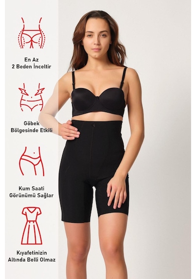 Siyah Mı Emay 2814 Double Yüksek Bel Boxer Lazer Korse Siyah
