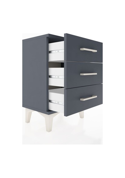 Arges Komodin 3 Çekmeceli 44x30x64 Antrasit-antrasit Antrasit