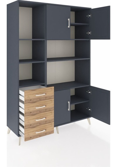Hyperion Dolap 8 Raflı 4 Çekmeceli 4 Kapaklı 132x44x195 Antrasit-antrasit/çam Antrasıt/atlas Çam - Antrasıt Hyperion Dolap 8 Raflı 4 Çekmeceli 4 Kapaklı 132x44x195 Antrasit-antrasit/çam Antrasıt/atlas Çam - Antrasıt