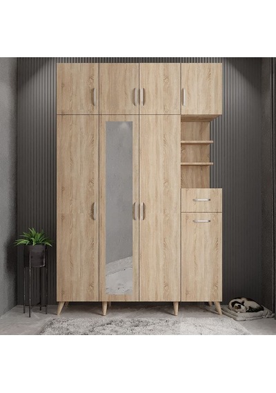 Açelya Portmanto Vestiyer Meşe180cm M11
