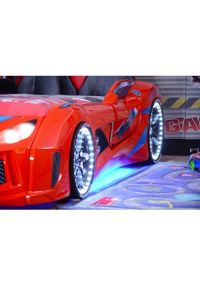 Setaymobilya Bazalı Arabalı Yatak , Audi V7 Full Led Bazalı Araba Yatak *Setay