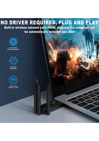Maxgo 3148 Usb Wifi Adaptörü Kablosuz Wifi Internet Alıcı Ağ Kartı 1200 Mbps Usb 3.0 Çift Bant 2.4gh