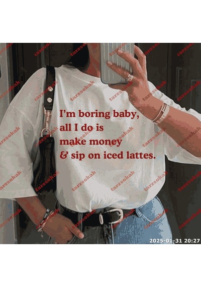 Slogan Unisex Yazılı Oversize Tshirt Twgwbr17 Beyaz