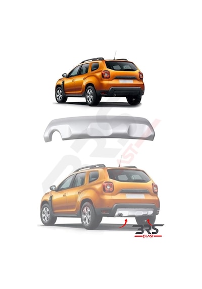 Dacia Duster Uyumlu 2018-2024 Abs Arka Difüzör Gri
