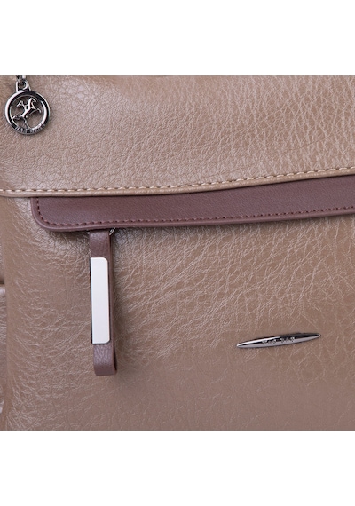 Nas Bag Çok Gözlü Yumuşak Ve Hafif Yapılı Çift Askılı Omuz Ve Çapraz Çanta 30x24 Cm Vizon Kahve Victoria Diğer