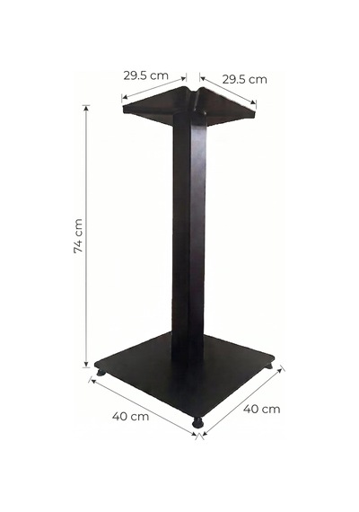 Matte Prime Endüstriyel Kare Metal Masa Ayağı 74cm - Kafe Restoran Ve Evler İçin Siyah