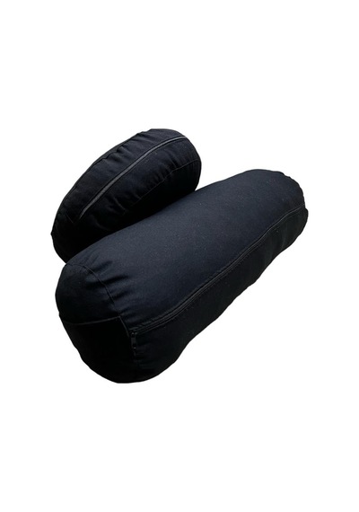 Remege Meditasyon Minderi & Bolster Minderi İkili Set Siyah Syh3