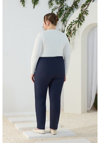 Aker Lacivert Beli Lastikli Dokuma Pantolon Lacivert Lacivert