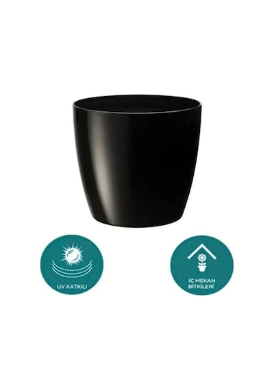 2 Adet Yakut Parlak Dekoratif Plastik Çiçek Masa Saksısı 4,4 Litre Iç & Dış Mekan Saksı Seti