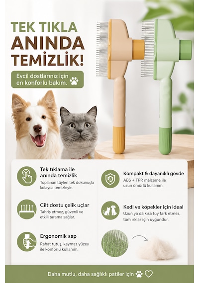 Masaj Etkili Tüy Temizleyici Tarak