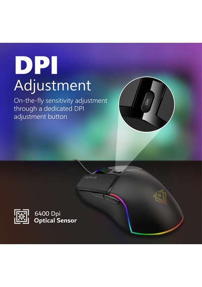 Vertux Argon Kablolu Optik Oyuncu Mouse