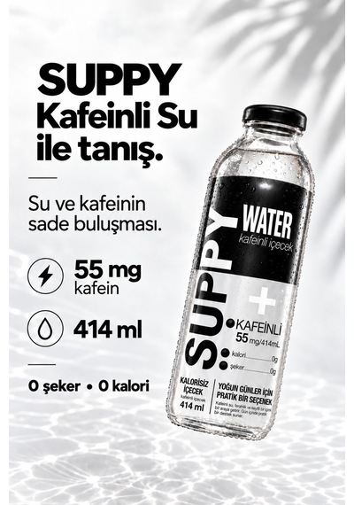 Suppy Vitamin Water Kafeinli İçecek 3 Adet 414 Ml