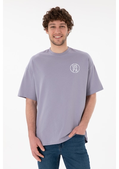 U.S. Polo Assn. Erkek Oversize Fit Bisiklet Yaka Gri Tişört 50305904-VR024