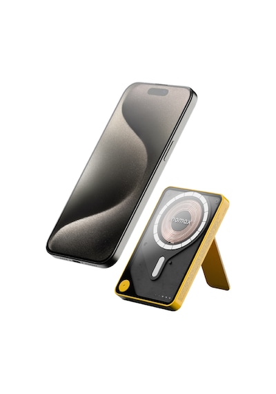 Momax IP131HKY Power X Pro+Magnetic Wireless 5000 mAh Standlı + USB-C Kablo Powerbank Sarı