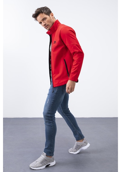 Tommylife Tommy Life Kırmızı Fermuarlı Dik Yaka Su Ve Rüzgar Geçirmez Softshell Erkek Mont - 88050 Kırmızı