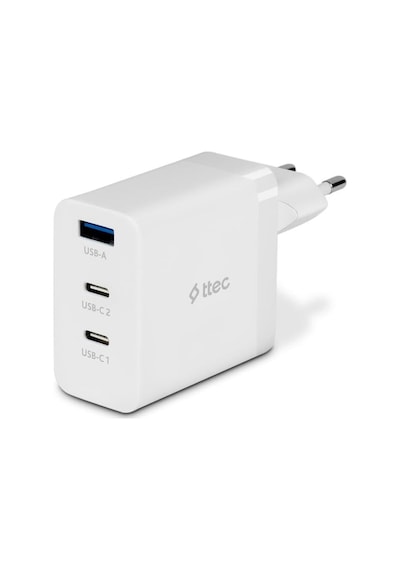 Tr Smartcharger Trio Gan 65w Pd Seyahat Hızlı Şarj Aleti 2 Usb-c+usb-a Beyaz 2scg03b