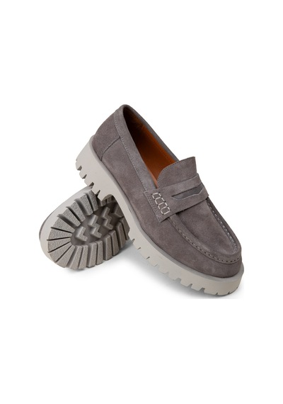 Deery Kadın Hakiki Süet Gri Loafer Ayakkabı - 02034zgrıc01 Gri