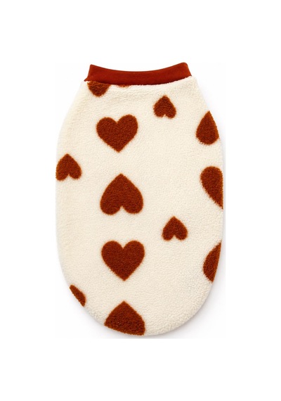 Kahverengi Kalp Desenli Brown Heart Sweat Dar Kalıp Kedi Köpek Sweati Kedi Köpek Kıyafeti Köpek Peluşu Sıcak Tutan Sweat