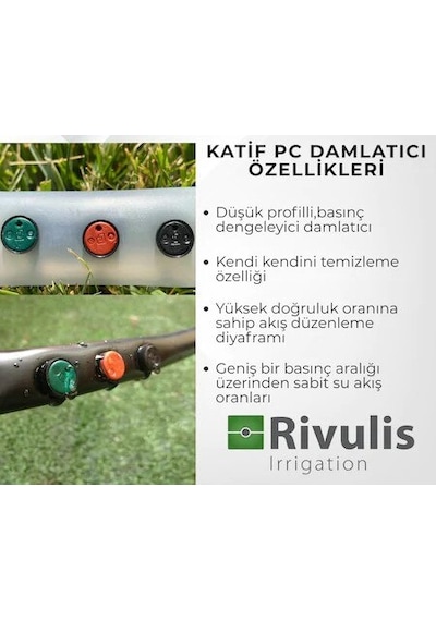 Rivulis Katif Basınç Ayarlı Damlatıcı- Debi Seçenekli Ürün.