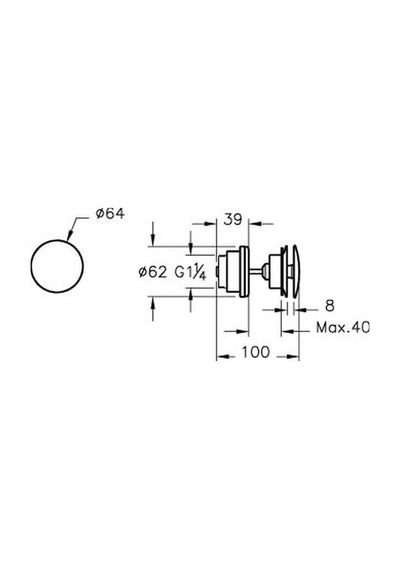 VitrA Origin A45148 Yuvarlak Lavabo Süzgeci, Universal, Sabit, Kr