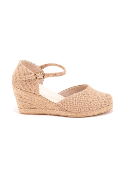 Gerçek Elişi Bilekten Bantlı Topuğu Açık Keten Espadril Dolgu Topuk Handmade Çok Renkli