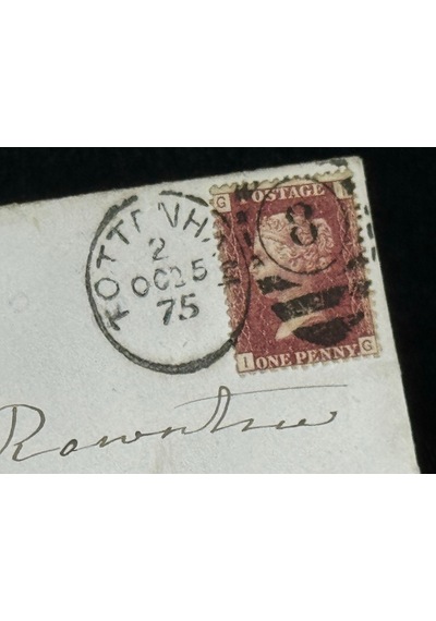 İngiltere Klasik Dönem 1875 Victoria Dönemi Red Penny Pullu Zarf Postadan Geçmiş Varış Damgalı