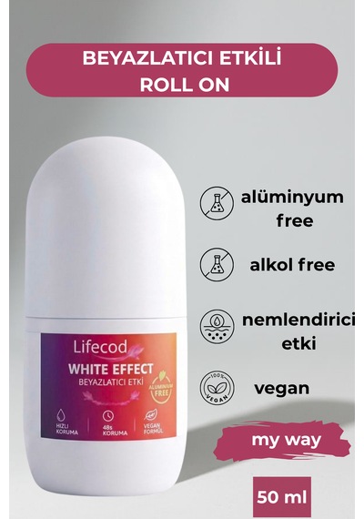 Alüminyumsuz Beyazlatıcı Etkili Roll On 50 Ml My Way