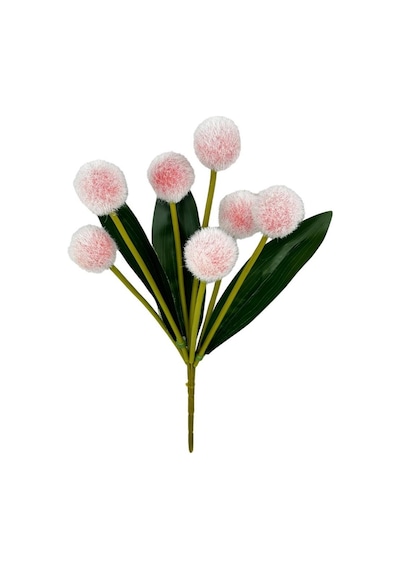 Yapay Çiçek Kırmızı Açık Pompon Çiçeği Dekoratif Yapay Çiçek 30 20cm