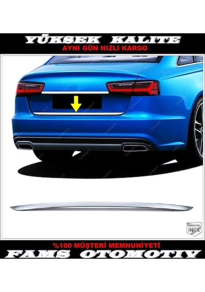 Audi A6 Krom Bagaj Alt Çıtası 2010-2018 Arası Paslanmaz Çelik