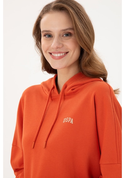 U.S. Polo Assn. Kadın Kiremit Kapüşonlu Basic Sweatshirt 50297324-VR031