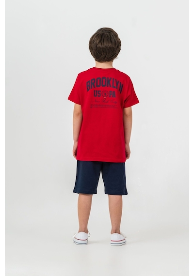 U.S. Polo Assn. U.s Polo Assn. Erkek Çocuk Kırmızı Bermuda Takım Us2427-c-v3 Kırmızı