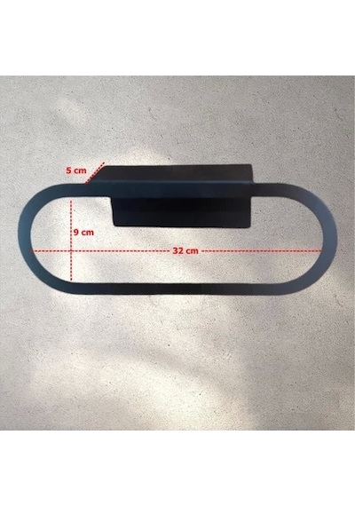 Lazer Kendinden Yapışkanlı Ve Vidalı Oval Havluluk Mat Siyah Çok Renkli