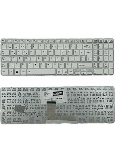 Toshiba Uyumlu Satellite L50-c-175, L50-c-176, L50-c-177, L50-c-178 Klavye Tr Beyaz