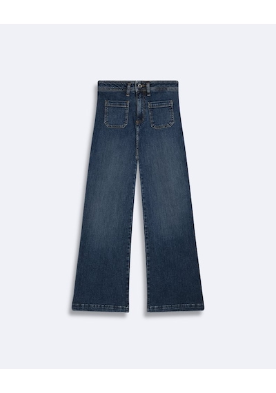 Ltb Wına Yüksek Bel Geniş Yaka Mavi Jean Pantolon Mavi 24 - 36