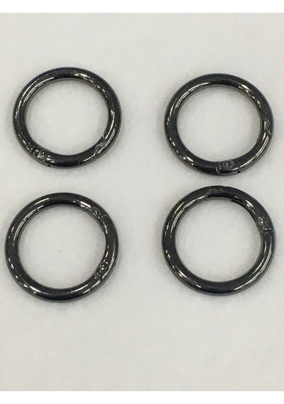 Karantuhafiye Çanta Halkası Yuvarlak Yaylı Klips 2,5 Cm 4 Lü Set Antrasit Antrasit